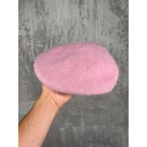 Prague Baret Angora Wool Pink French Flat Cap Soft Rabbit One Size